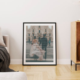 Póster Regalo de boda con guión de caligrafía para foto e