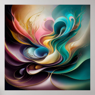 Póster Regalo de boda de lujo abstracto para recién casad