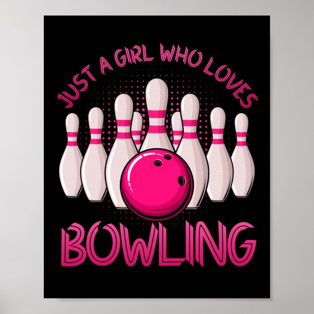 Póster Regalo de boliche para Chicas Mujeres Bowlers (Frente)