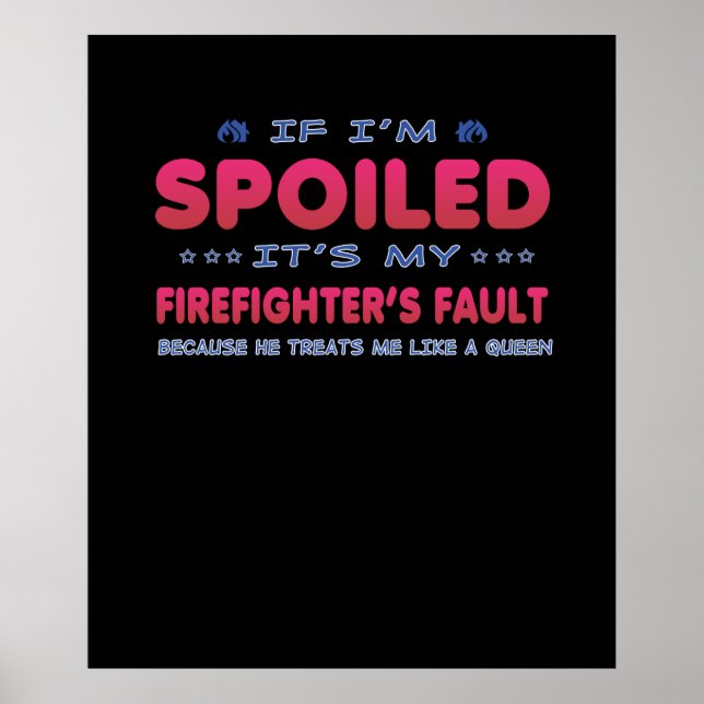 Póster Regalo de bomberos | Es la broma de mi bombero (Frente)