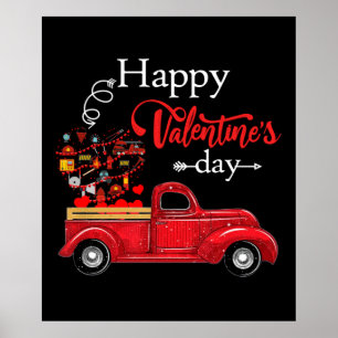 Póster Regalo de bomberos   Feliz Día de San Valentín