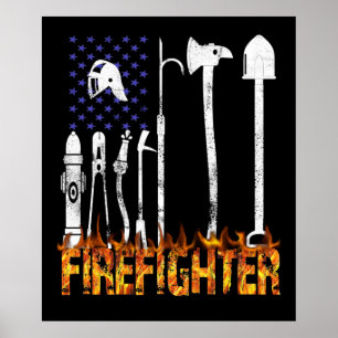 Póster Regalo de bomberos Regalo de los amantes de los