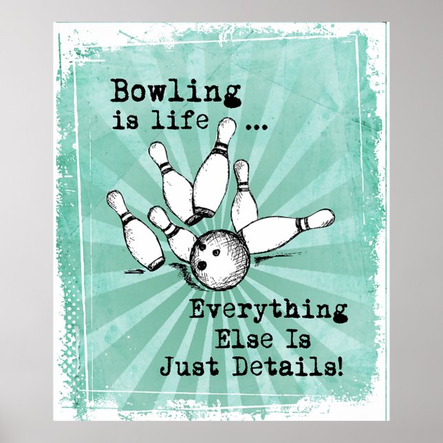 Póster Regalo de Bowling Lover, regalo del jugador de Bow (Frente)