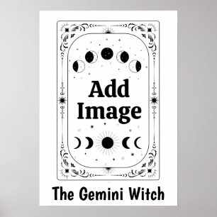 Póster Regalo de bruja de Géminis Astrología Tarot Zodiac