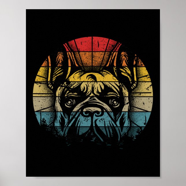 Póster Regalo de bulldog Perro Frenchie Hombres Hombres D (Frente)