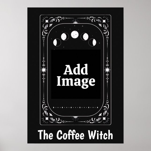 Póster Regalo de Café Personalizado Bruja Tarot Celestial (Frente)