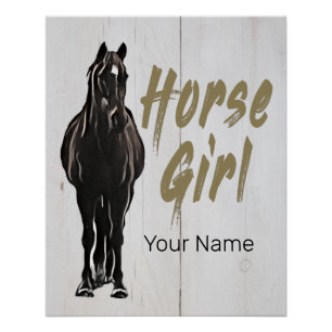 Póster Regalo De Chica De Caballos Para Amantes De Vacaci