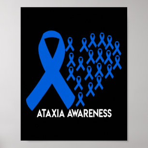 Póster Regalo de cinta azul de concienciación sobre ataxi