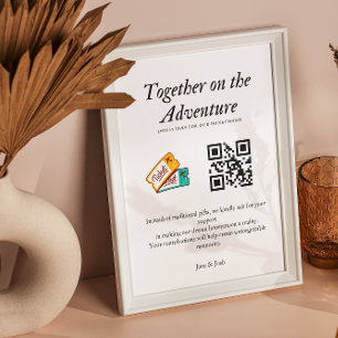 Póster Regalo de código Qr para el Boda de lunas de miel