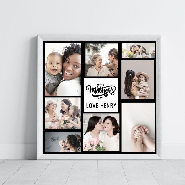 Póster Regalo de Collage de fotos blanco negro feliz día  (Subido por el creador)