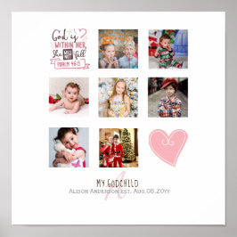 Póster Regalo de COLLAGE DE FOTOS de GODMOTHER con verso