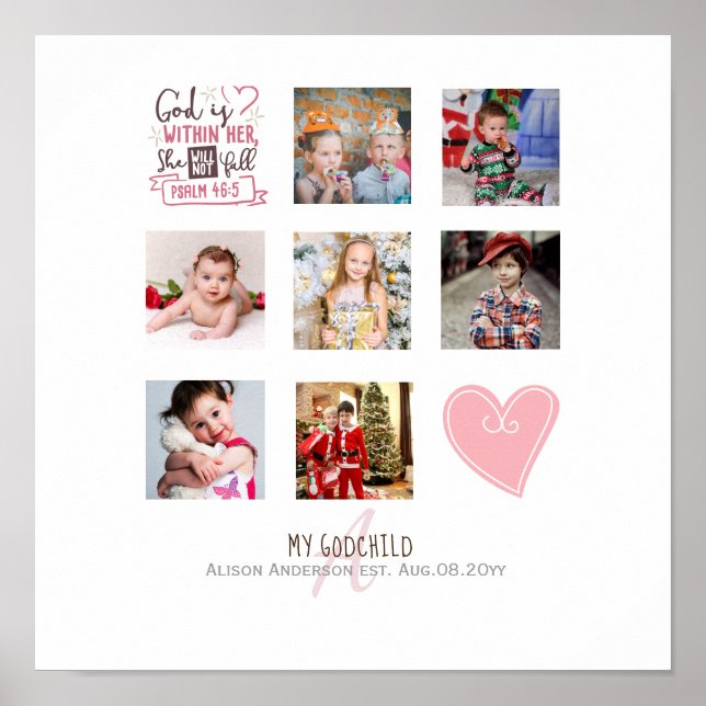 Póster Regalo de COLLAGE DE FOTOS de GODMOTHER con verso  (Frente)