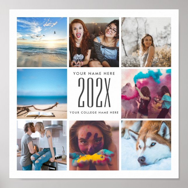 Póster Regalo de Collage de fotos de Personalizado de gra (Frente)