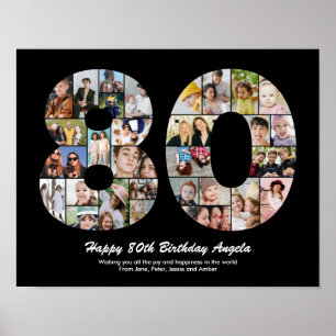 Póster Regalo de collage de fotos número 80 por cumpleaño