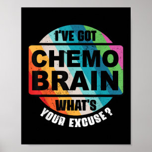 Póster Regalo de Conciencia Retro Cerebro Quimio Cáncer