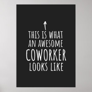 Póster Regalo de coworker, pato de coworker, payaso asomb