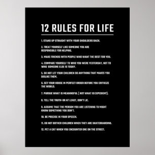 Póster Regalo De Cumpleaños 12 Reglas De Vida