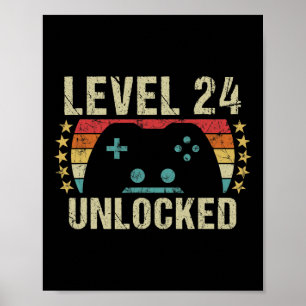 Póster Regalo de cumpleaños 24th Vintage a 24 años
