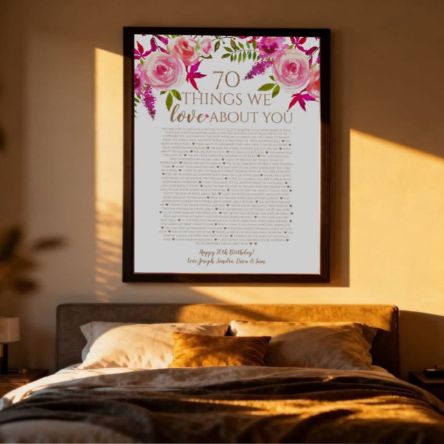 Póster regalo de cumpleaños 70 cosas que amamos de ti (Subido por el creador)