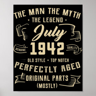 Póster Regalo de cumpleaños 80º de Leyenda de Mitos para