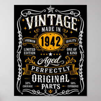 Póster Regalo de cumpleaños 85 años Vintage 1942 para hom