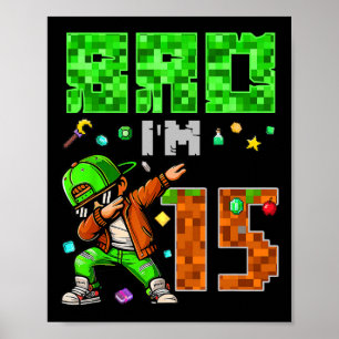 Póster Regalo de cumpleaños al estilo Pixel Dab Gamer par