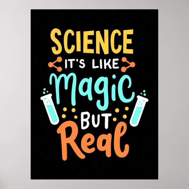 Póster Regalo de cumpleaños | Ciencia Es Como La Magia (Frente)