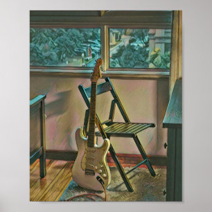 Póster regalo de cumpleaños de guitarrista