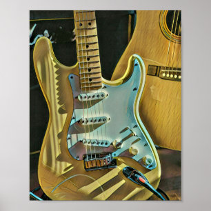 Póster Regalo de cumpleaños de guitarrista vintage