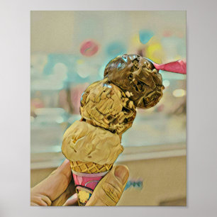 Póster Regalo de cumpleaños de helados