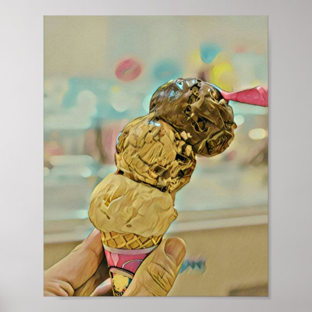 Póster Regalo de cumpleaños de helados (Frente)