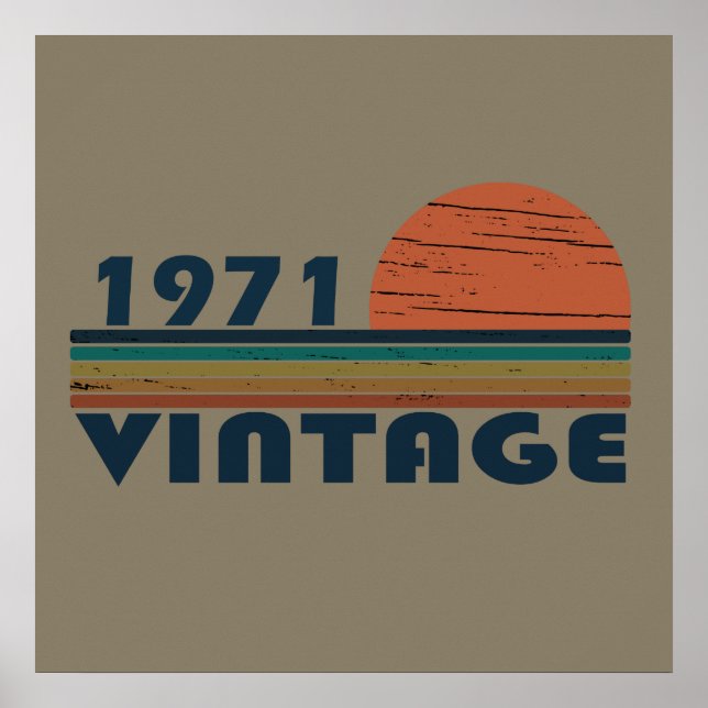 Póster Regalo de cumpleaños de la vendimia de 1971 (Frente)