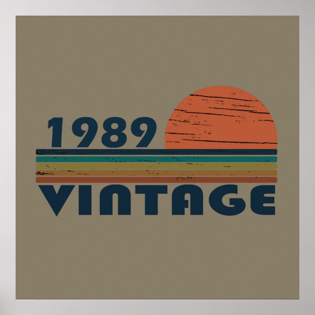 Póster Regalo de cumpleaños de la vendimia de 1989 (Frente)