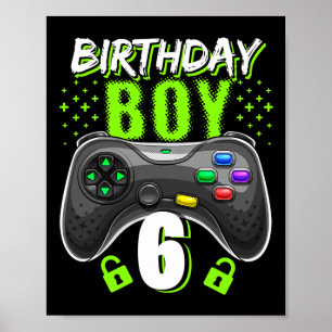 Póster Regalo de cumpleaños Gif para niño de 6 años jugad