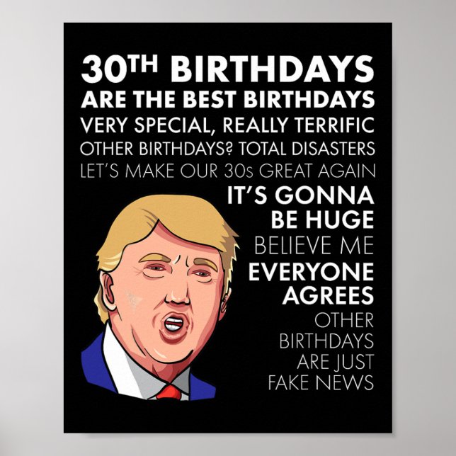 Póster Regalo de cumpleaños Gracioso Trump Cita Camisa Pa (Frente)