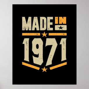 Póster Regalo De Cumpleaños Hecho En 1971