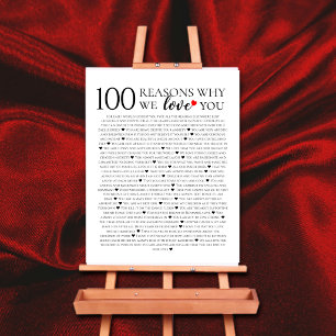 Póster Regalo de cumpleaños número 100 100 Razones por la