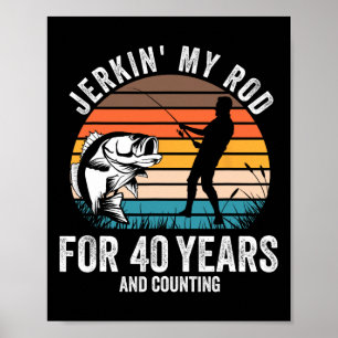 Póster Regalo de cumpleaños número 40 para hombres pescad