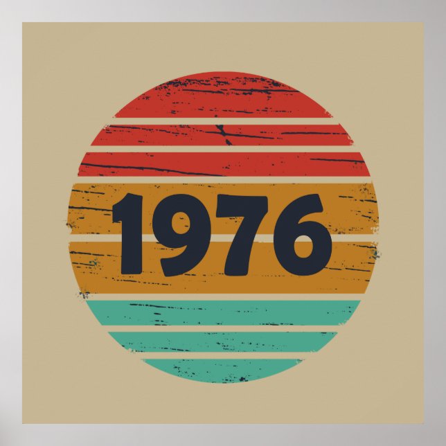 Póster Regalo de cumpleaños número 50 de 1976 (Frente)