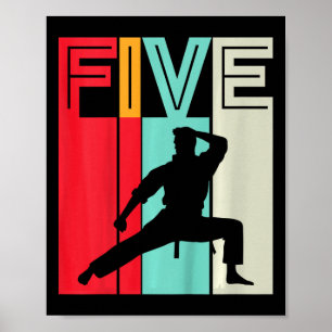 Póster Regalo de cumpleaños para niños de 5 años Karate T