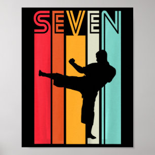 Póster Regalo de cumpleaños para niños de 7 años Karate T