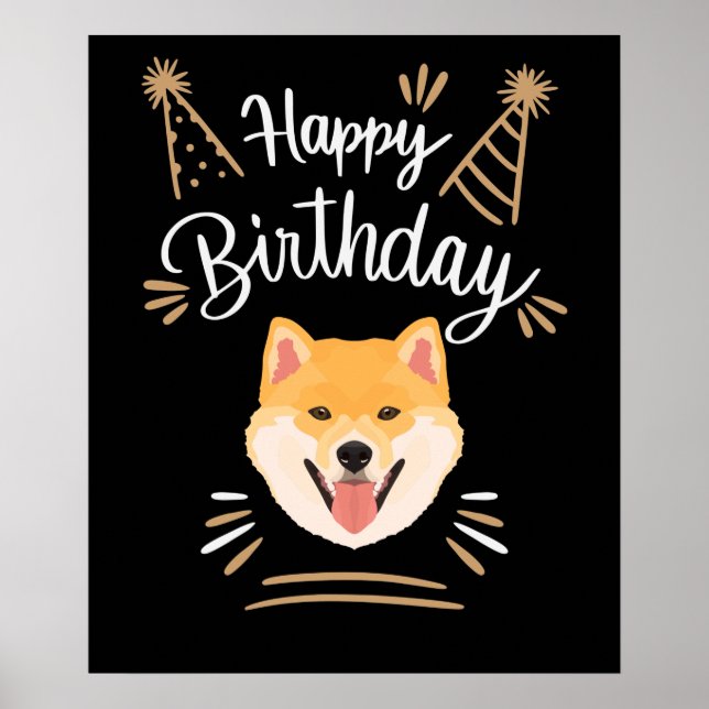 Póster Regalo de cumpleaños Shiba Inu (Frente)
