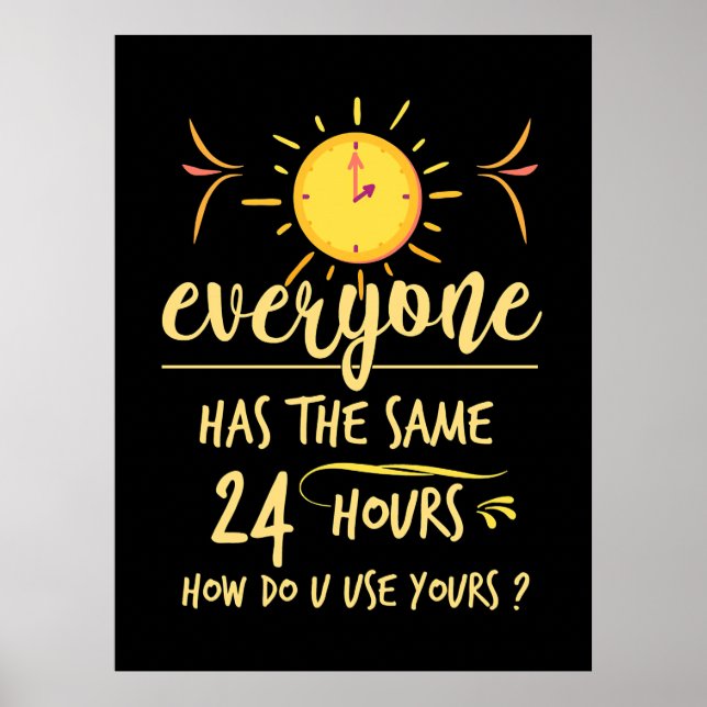 Póster Regalo De Cumpleaños Todos Tienen Las Mismas 24 Ho (Frente)
