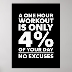 Póster Regalo de cumpleaños Una Hora de Trabajo Sin Excus