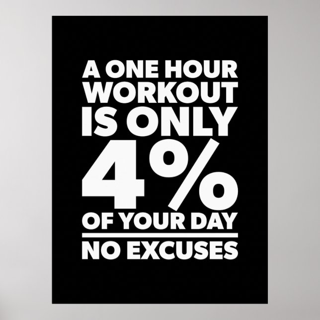 Póster Regalo de cumpleaños Una Hora de Trabajo Sin Excus (Frente)