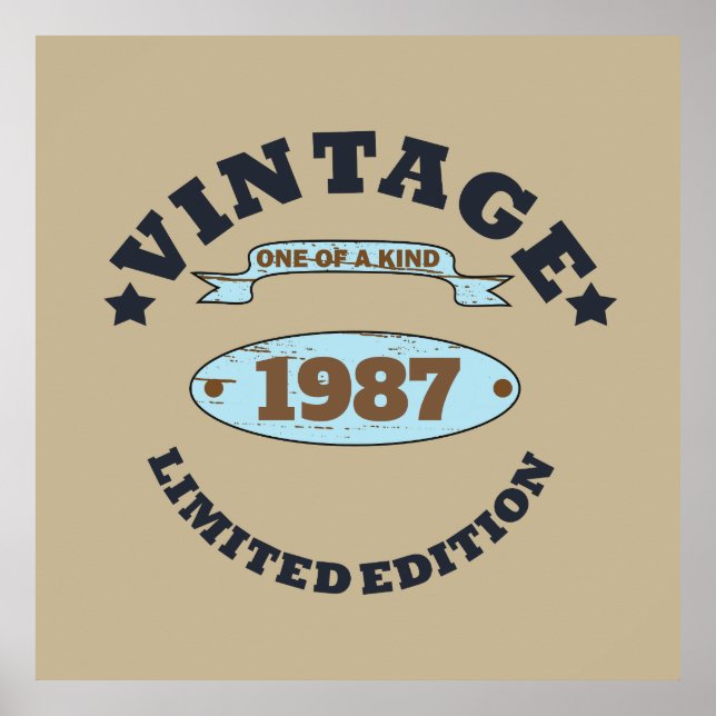 Póster Regalo de cumpleaños vintage personalizado (Frente)