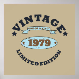 Póster Regalo de cumpleaños vintage personalizado