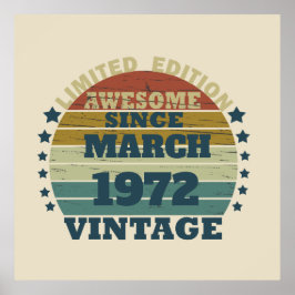 Póster Regalo de cumpleaños vintage personalizado