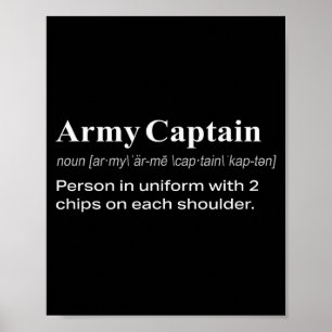 Póster Regalo de definición de capitán del ejército milit