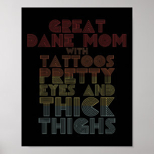 Póster Regalo de Día de la Madre Gran Dane Mom Tattoos Pe